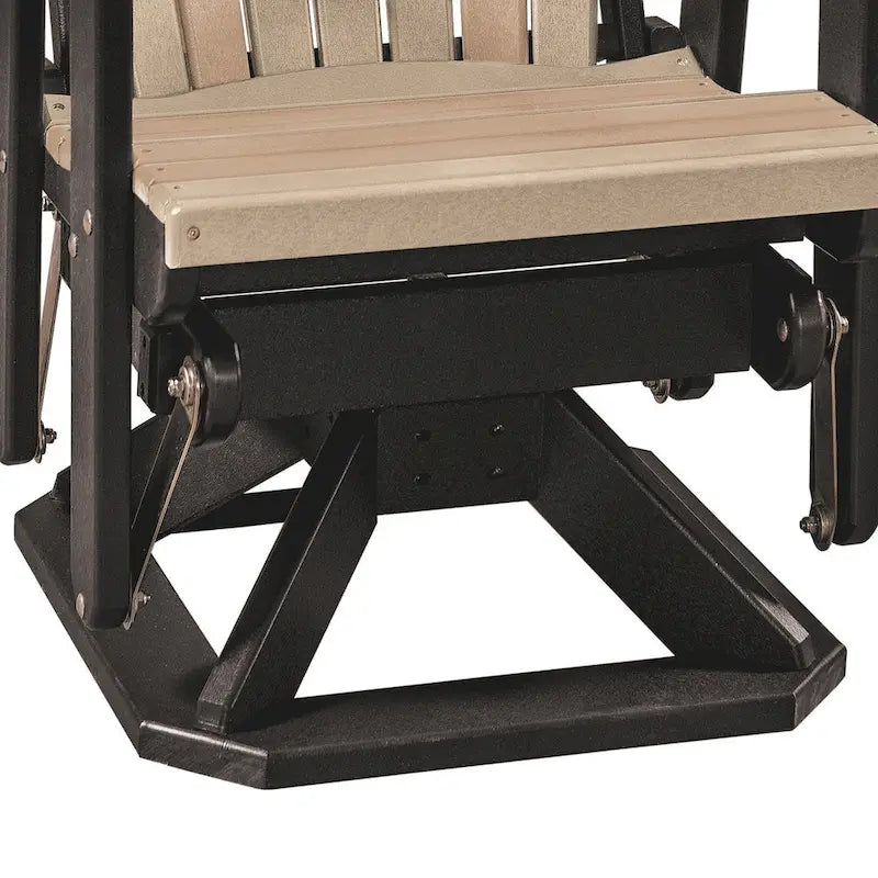 Fauteuil à bascule pivotant OS Home and Office Model Fan Back Glider en Weatherwood avec base noire