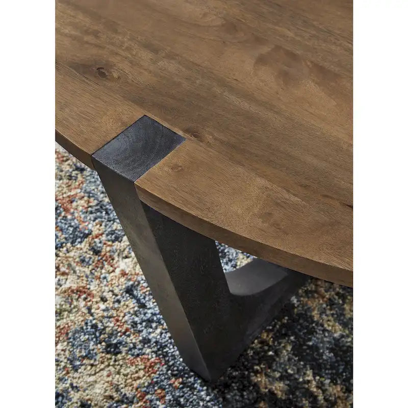 Signature Design by Ashley Hanneforth Table basse marron/noir - 111,76 cm (L) x 111,76 cm (P) x 48,26 cm (H)