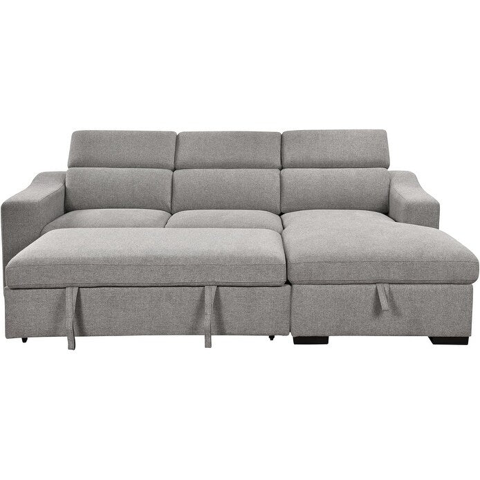 Canapé d'angle convertible Roomfitters 103 avec méridienne de rangement, appuis-tête réglables, canapé-lit en L