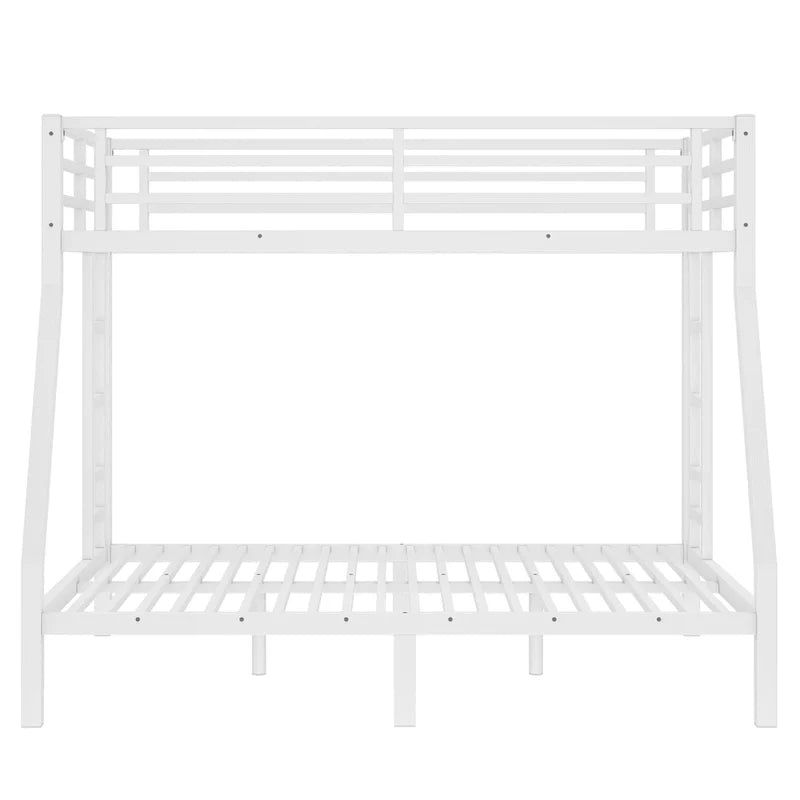 Lit superposé double en métal pour adolescents et adultes, gain de place, réduction du bruit, pas besoin de sommier, blanc