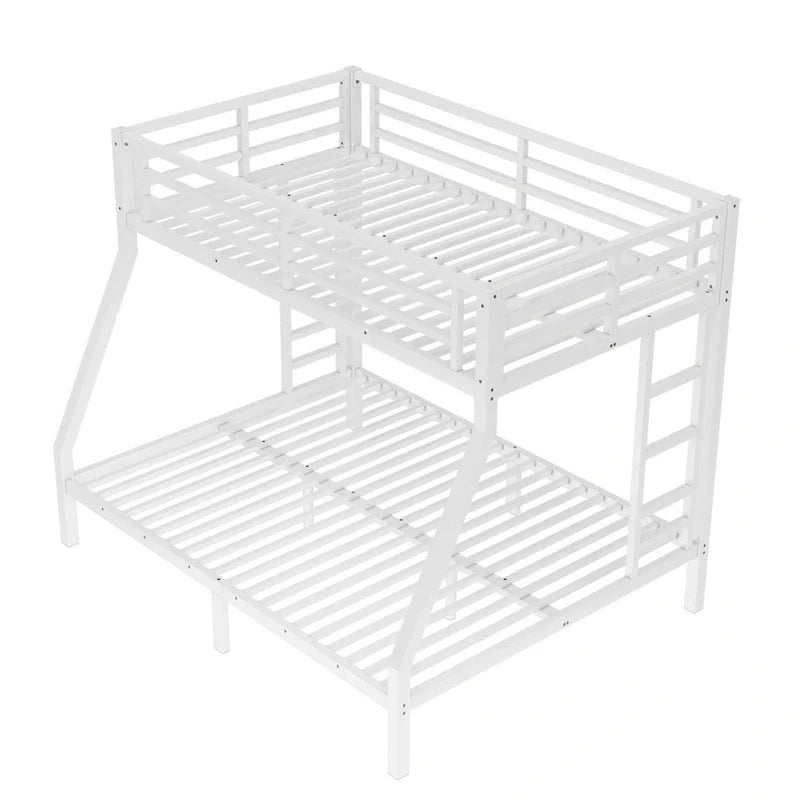 Lit superposé double en métal pour adolescents et adultes, gain de place, réduction du bruit, pas besoin de sommier, blanc