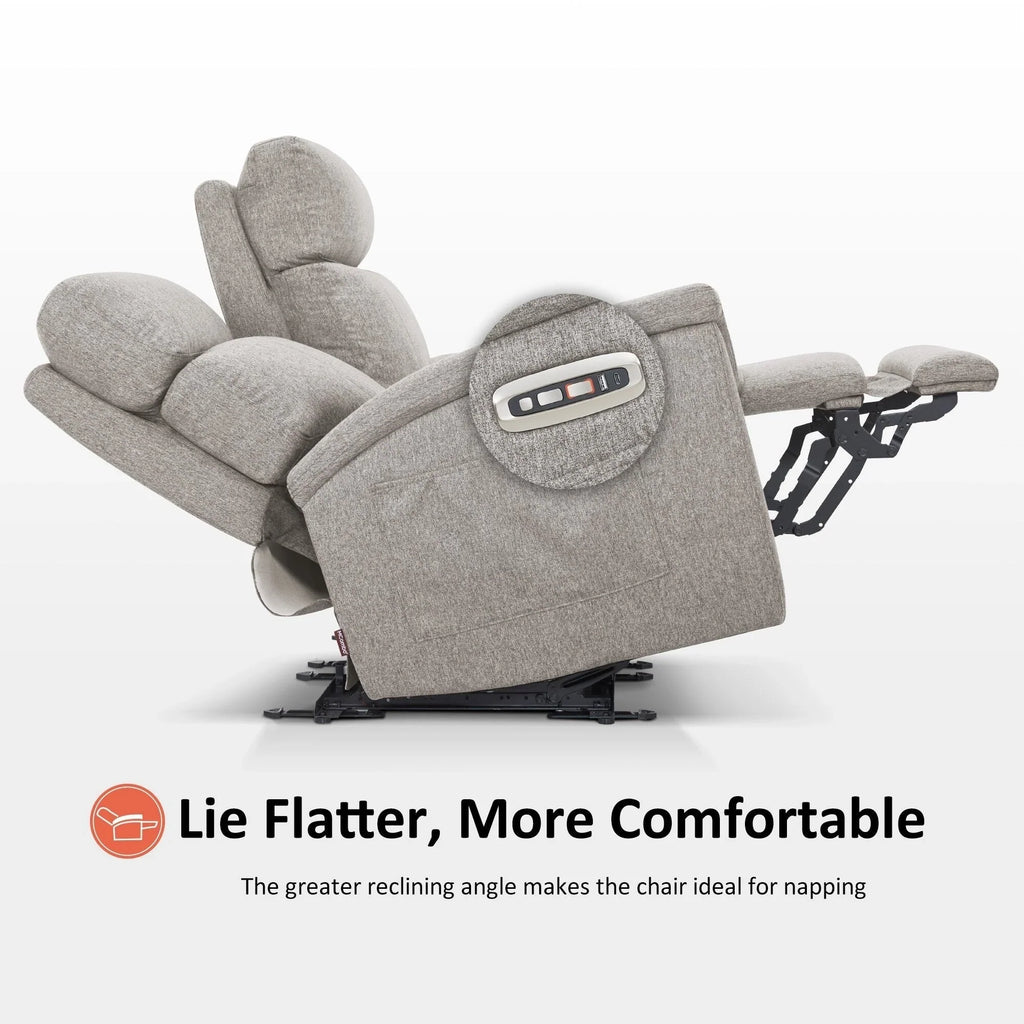 Canapé inclinable électrique MCombo 60,2 po avec massage et double chauffage, appuie-tête réglable, ports USB et Type C, tissu