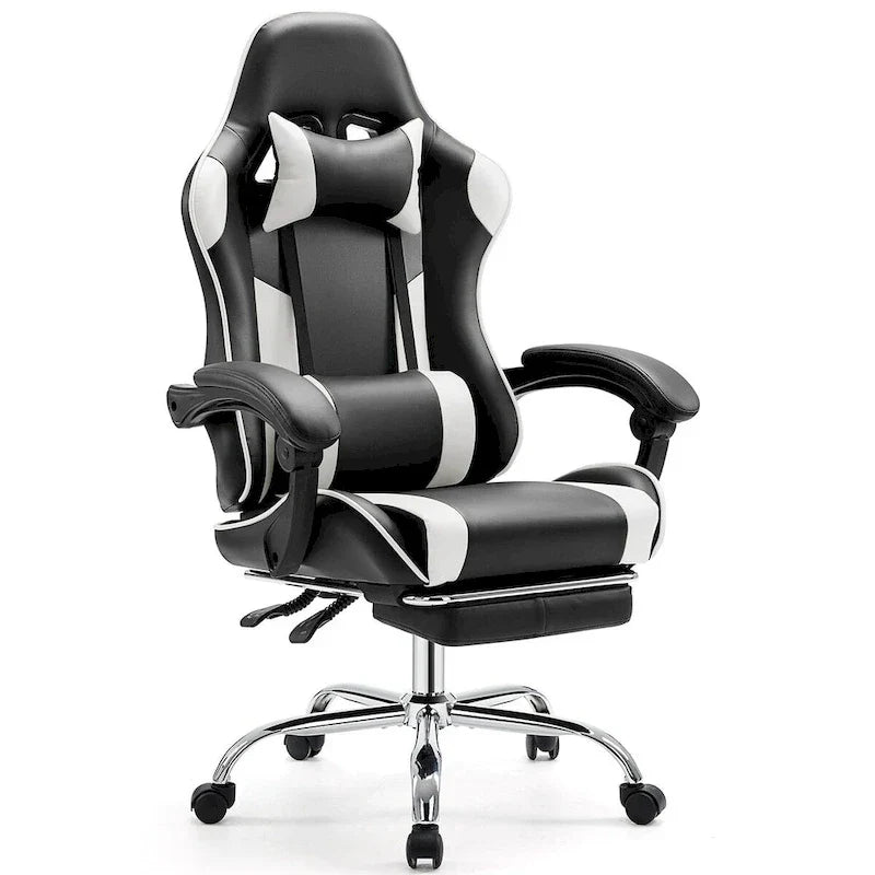 Chaise de bureau de jeu pivotante en cuir PU