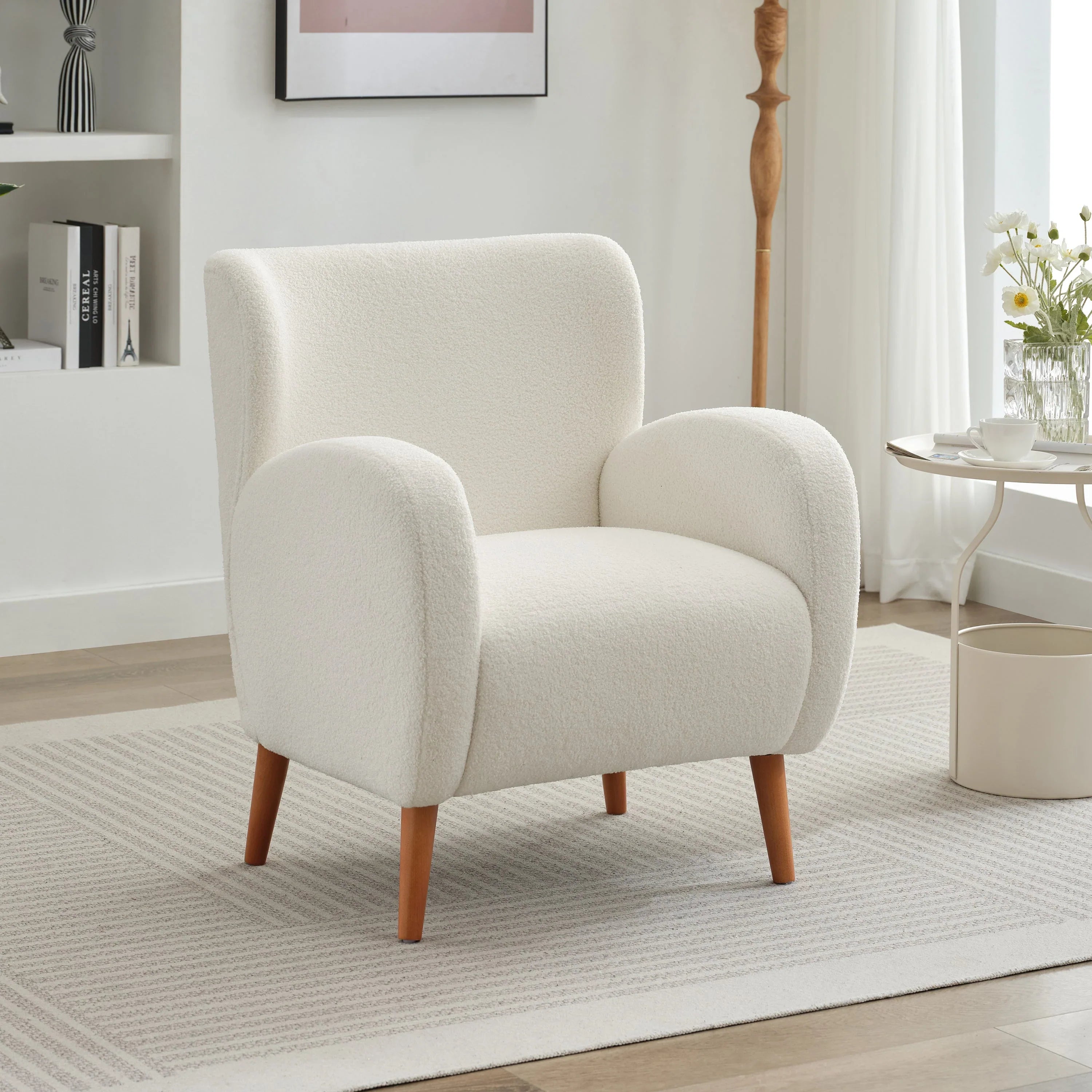 Fauteuil club capitonné moderne avec accoudoirs, canapé simple