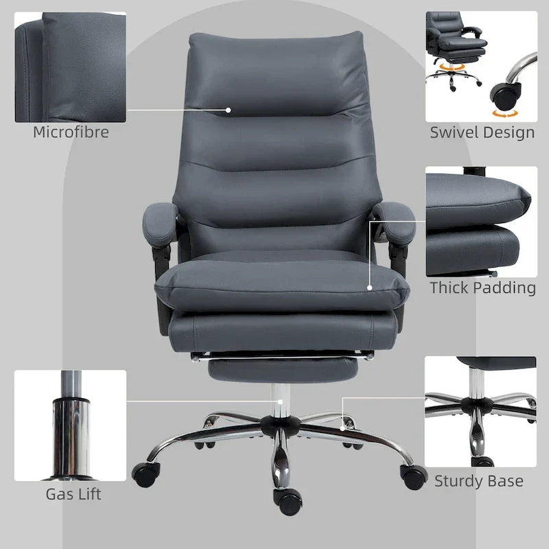 Fauteuil de bureau massant, chauffant et inclinable en microfibre Vinsetto avec vibrations
