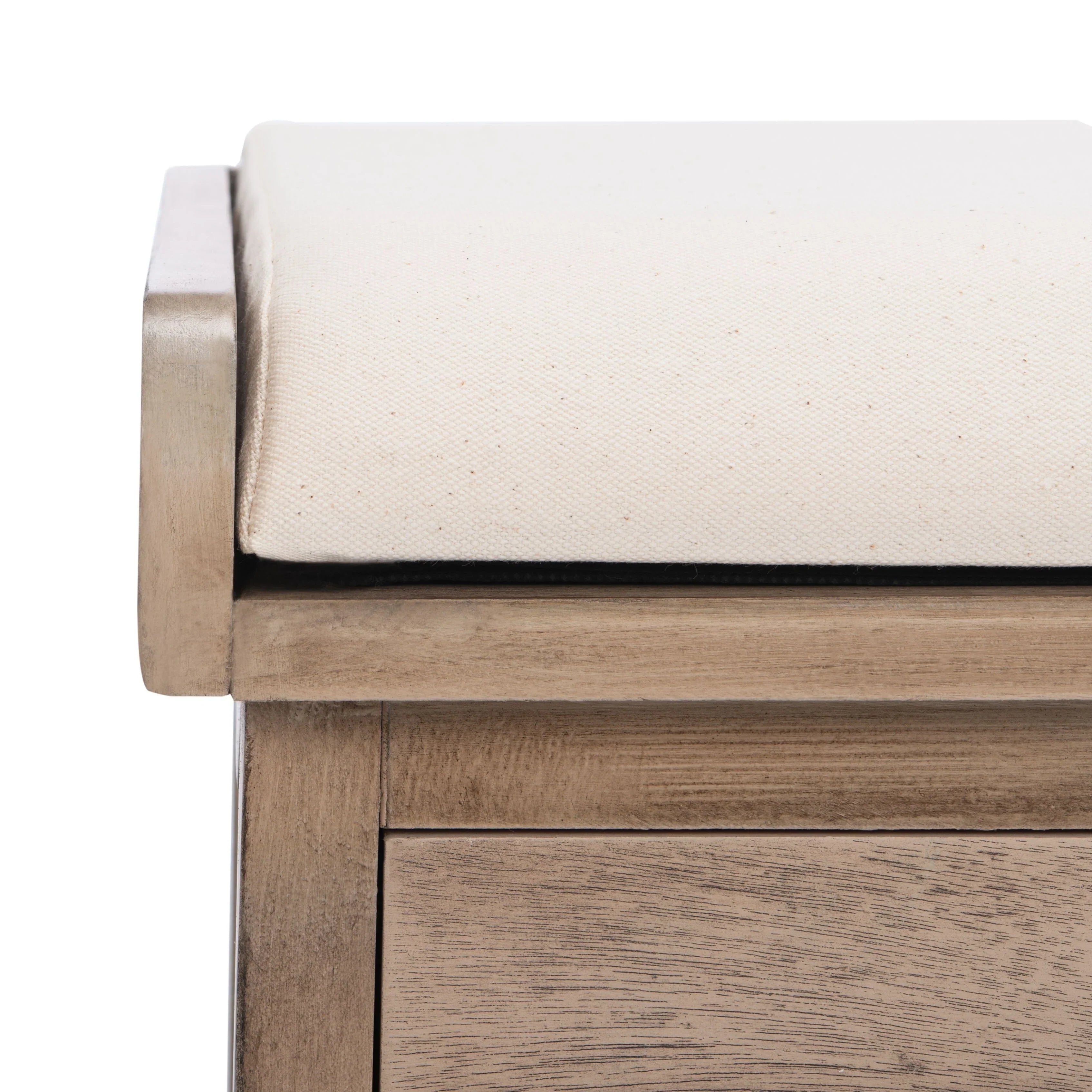Banc de rangement SAFAVIEH Fiorello 3 tiroirs avec coussin - 47,3 L x 15 P x 19 H - 47Lx15Px19H