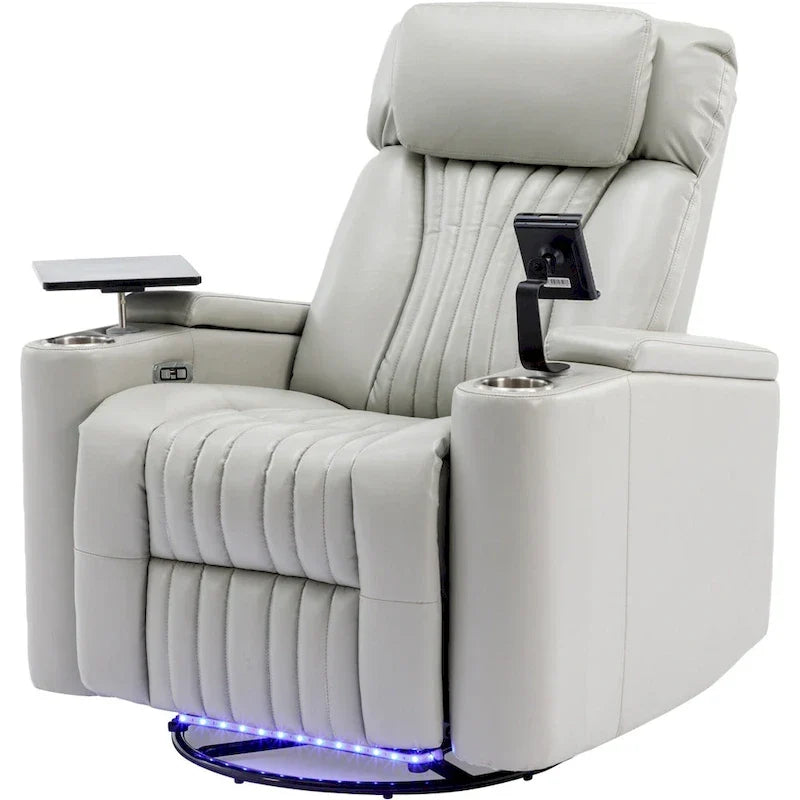 Fauteuil inclinable motorisé de cinéma maison multifonctionnel pivotant à 270°