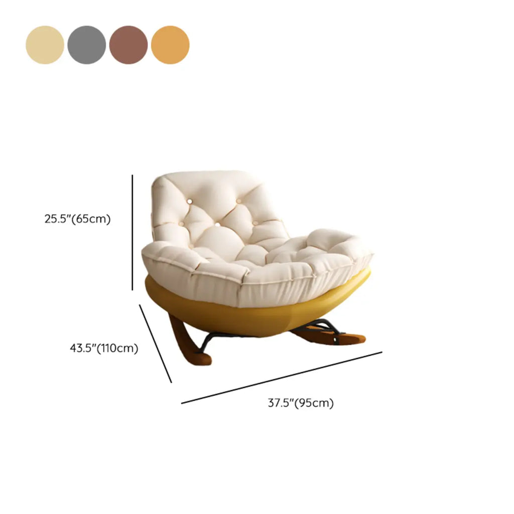 Fauteuil à bascule scandinave rembourré avec ottoman en option