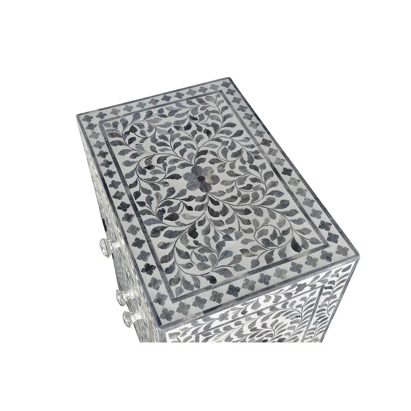 Meuble d'appoint incrusté d'os Firoz de Steve Silver