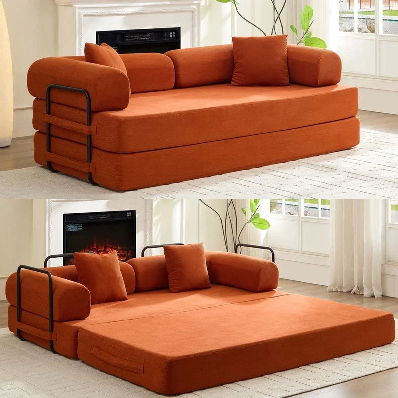 Canapé-lit convertible Mixoy avec accoudoir mobile, matelas pliant, canapé-lit de sol lavable et amovible