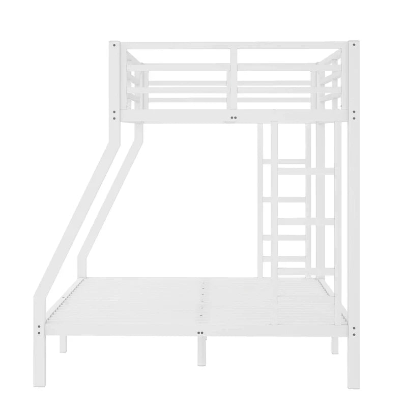 Lit superposé double en métal pour adolescents et adultes, gain de place, réduction du bruit, pas besoin de sommier, blanc