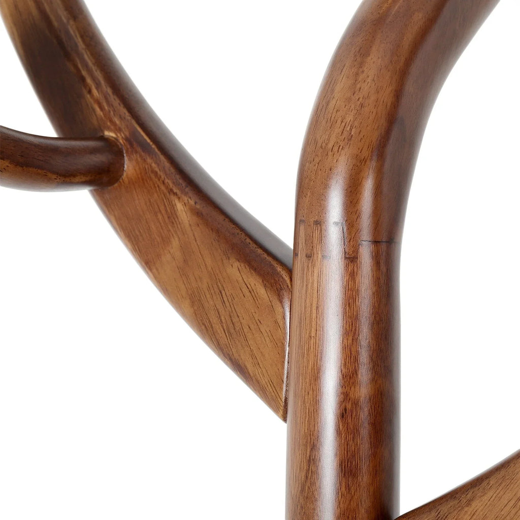 Porte-manteau sur pied en bois d'hévéa à motif de branches d'arbre avec 8 crochets - 24,5 l x 70,87 h