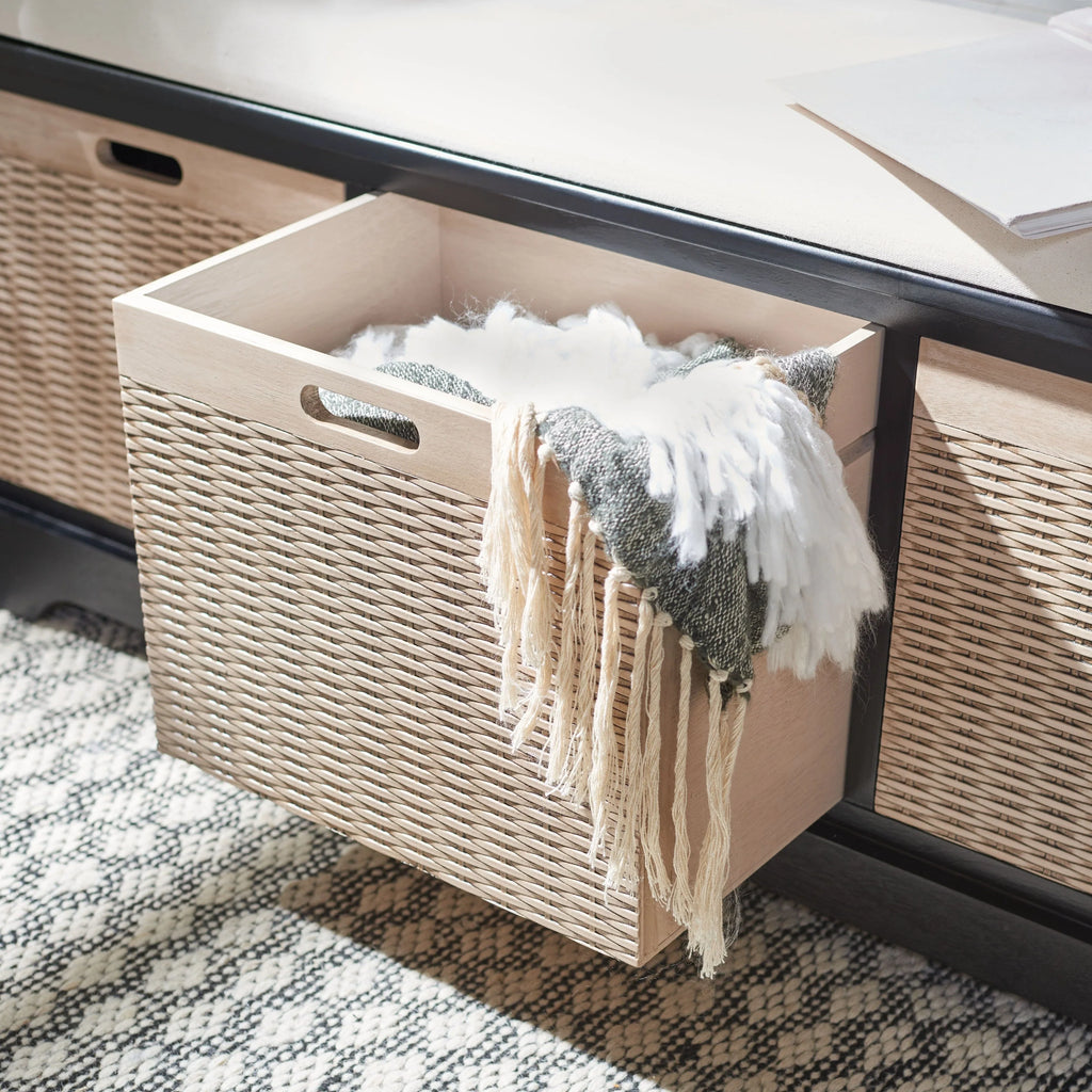 Banc de rangement SAFAVIEH Fiorello 3 tiroirs avec coussin - 47,3 L x 15 P x 19 H - 47Lx15Px19H