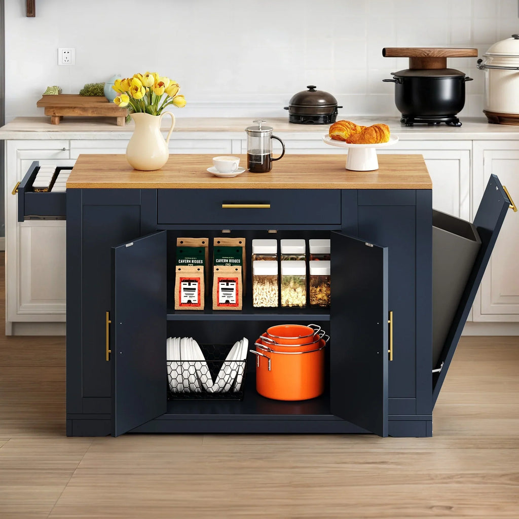 Moasis 53 pouces, îlot de cuisine roulant, armoire de rangement, chariot de cuisine mobile portable