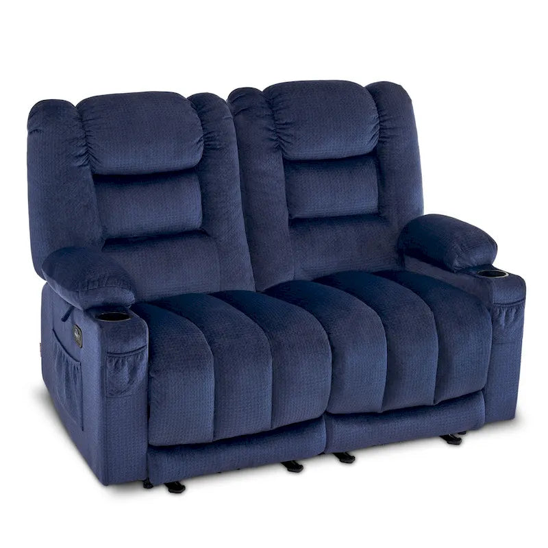 Causeuse inclinable électrique MCombo avec fonction chauffage et massage, en tissu PR648
