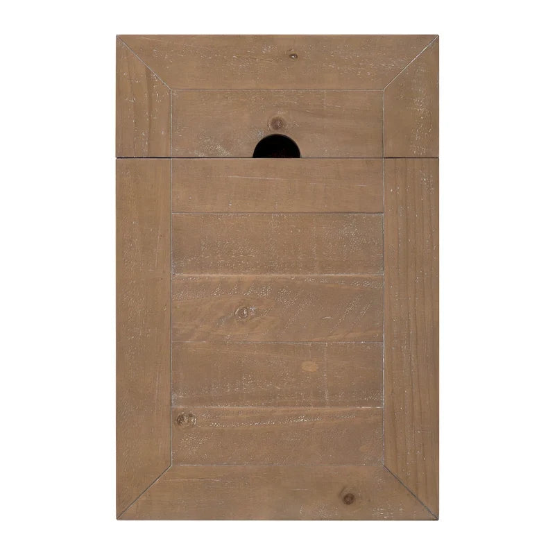 Table d'appoint de chevet Monterey en bois massif avec prises de courant cachées