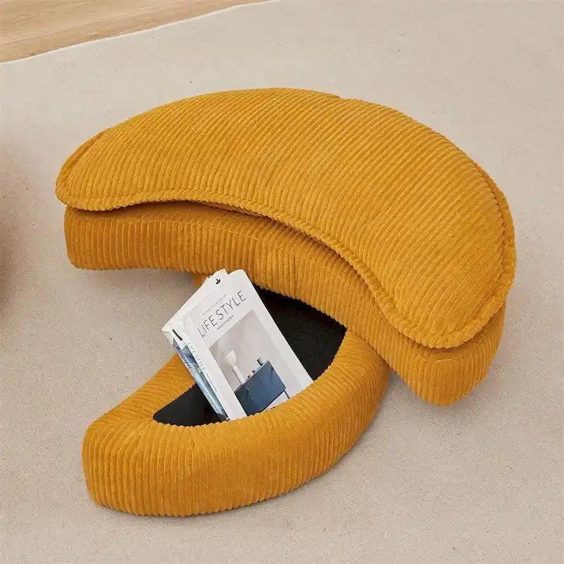 Fauteuil pivotant surdimensionné avec pouf de rangement lune et 4 oreillers