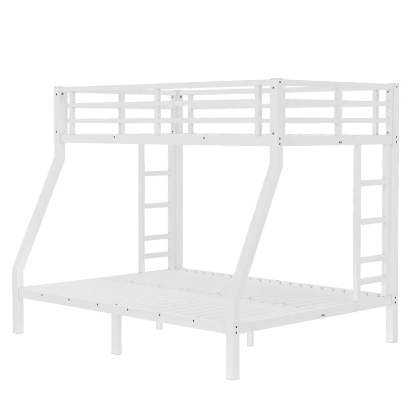 Lit superposé double en métal pour adolescents et adultes, gain de place, réduction du bruit, pas besoin de sommier, blanc