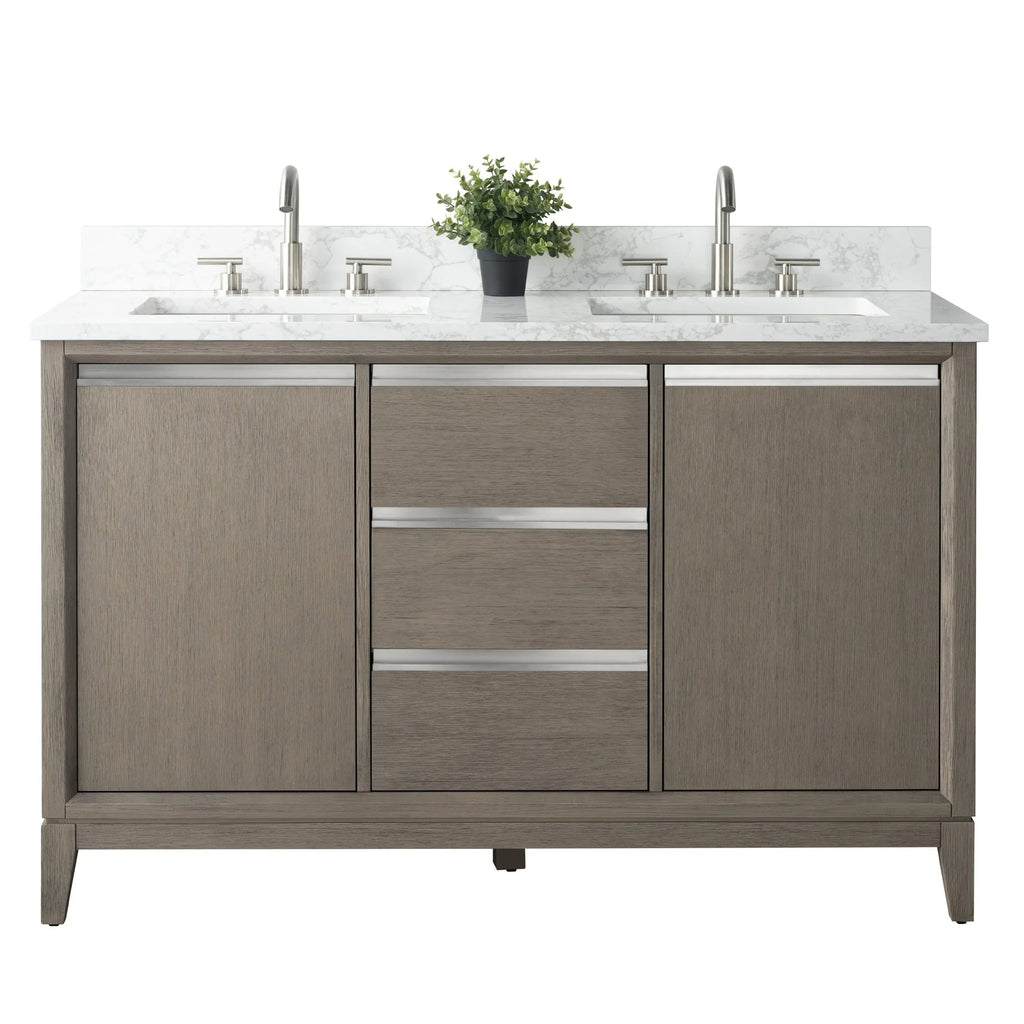 Meuble-lavabo Vanity Art avec évier en céramique et dessus en marbre reconstitué