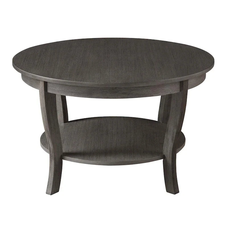 Table basse ronde avec étagère