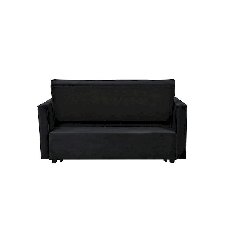 Causeuse moderne en velours avec dossier inclinable et poches, 2 places – Gris foncé / Gris clair / Bleu / Noir