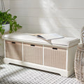 Banc de rangement SAFAVIEH Fiorello 3 tiroirs avec coussin - 47,3 L x 15 P x 19 H - 47Lx15Px19H