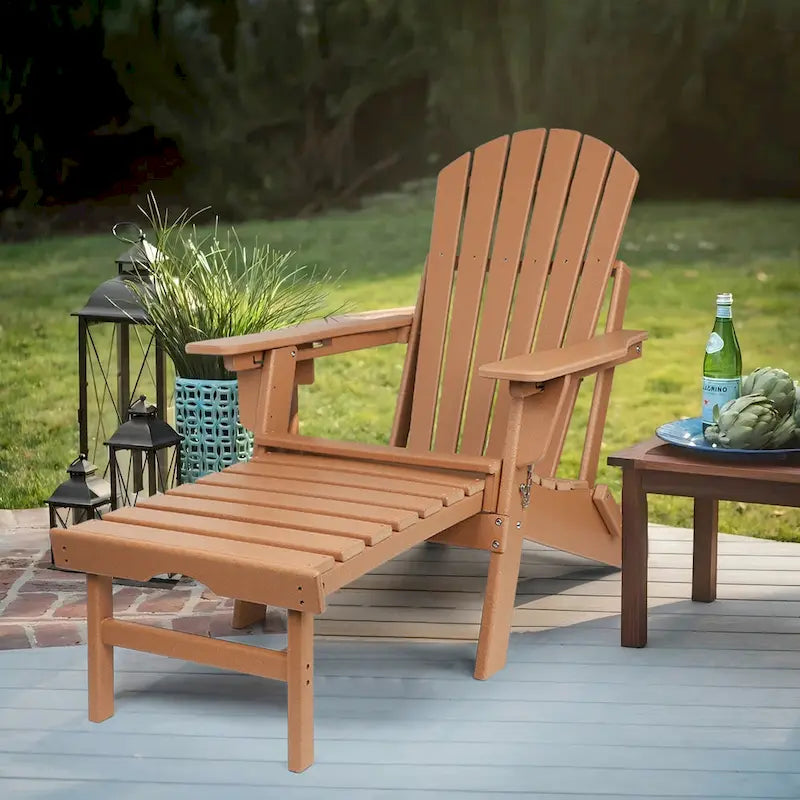Chaise Adirondack pliante et réglable Vrakae avec ottoman