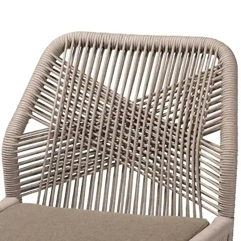 Chaise de salle à manger en acajou tressée en corde de style transitionnel moderne ââ‚?Grise