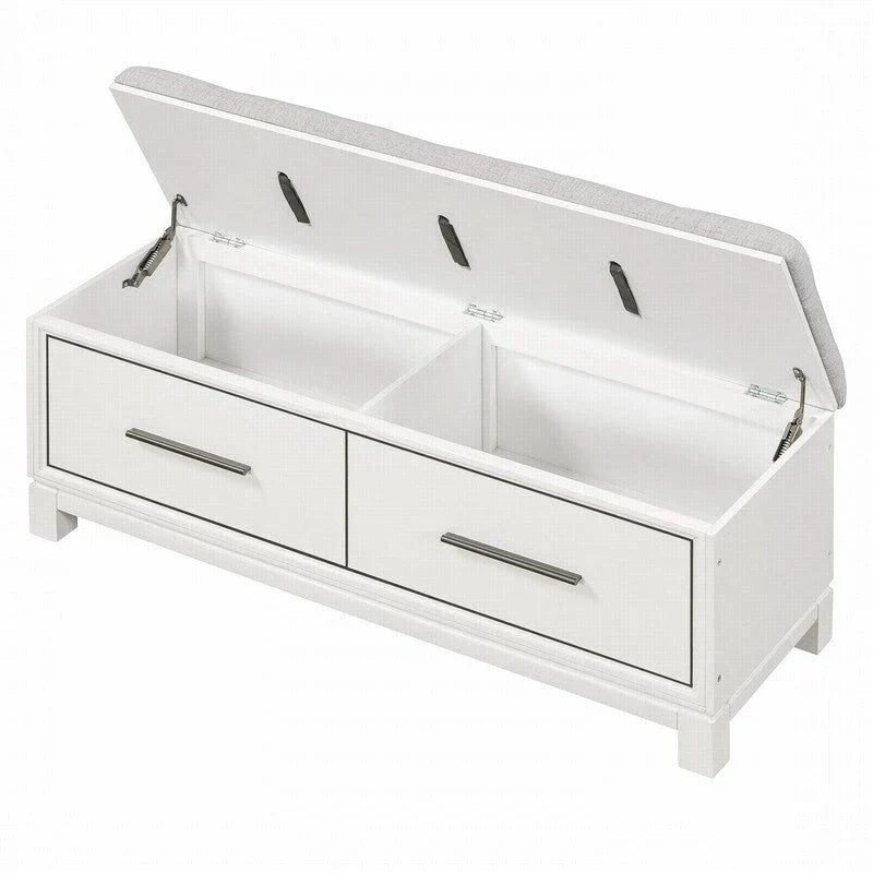 Banc à chaussures avec coussin amovible et rangement dissimulé pour l'entrée et le salon