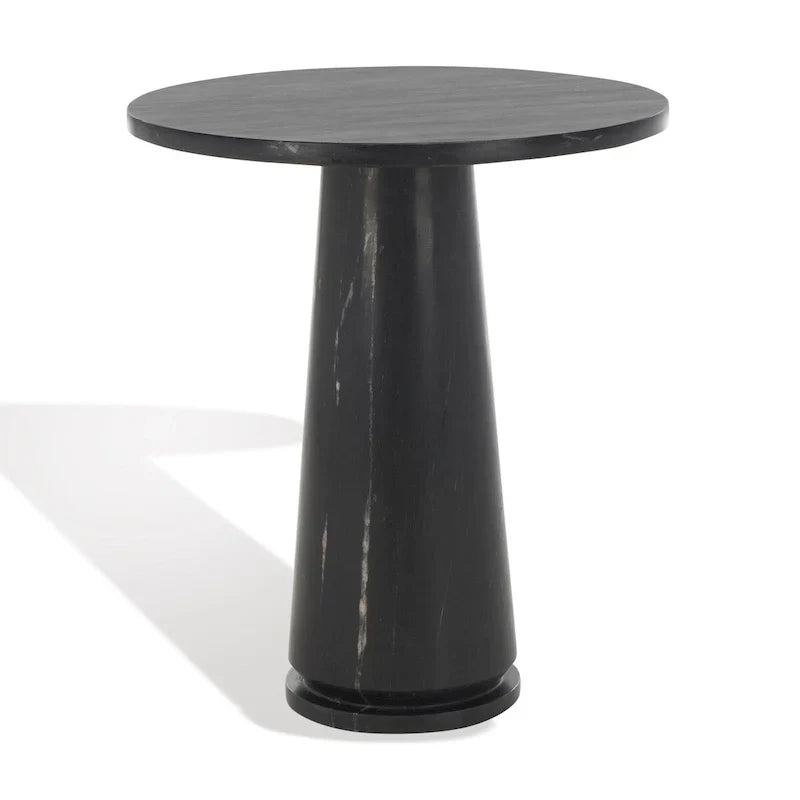 Table d'appoint ronde haute en marbre SAFAVIEH Couture Ghicu - 56 cm L x 53 cm P x 61 cm H - 21Wx21Dx24H