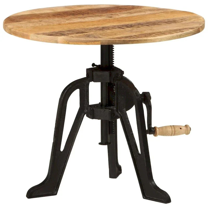 vidaXL Table d'appoint Table basse ronde Bout de canapé Bois massif et fonte