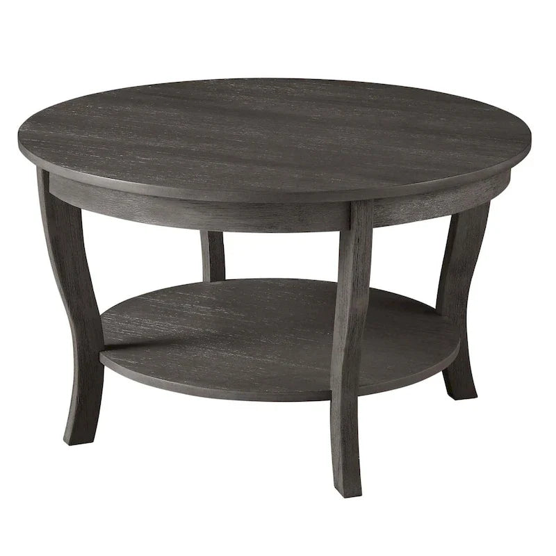 Table basse ronde avec étagère