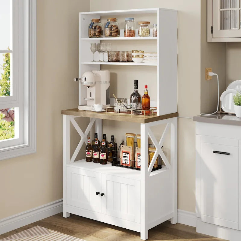 Étagère de cuisine à 5 niveaux Moasis avec étagères de rangement, support pour four à micro-ondes, organisateur d'étagère de cuisine