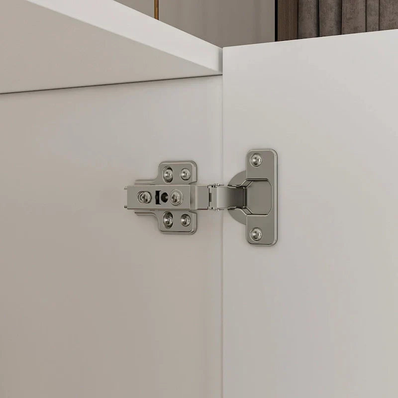 Armoire moderne autoportante en bois massif avec étagères de rangement