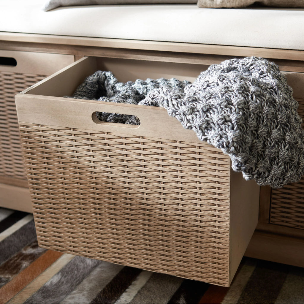 Banc de rangement SAFAVIEH Fiorello 3 tiroirs avec coussin - 47,3 L x 15 P x 19 H - 47Lx15Px19H