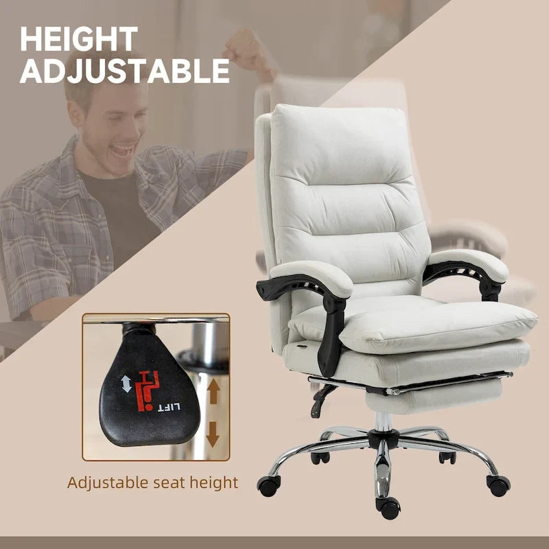 Fauteuil de bureau massant, chauffant et inclinable en microfibre Vinsetto avec vibrations