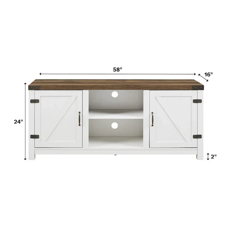 Meuble TV avec porte de grange Middlebrook Firebranch 58 pouces