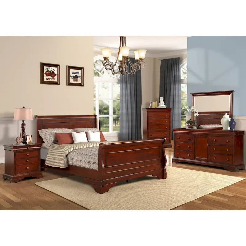 Lit traîneau Rodgers Bordeaux, New Classic Furniture