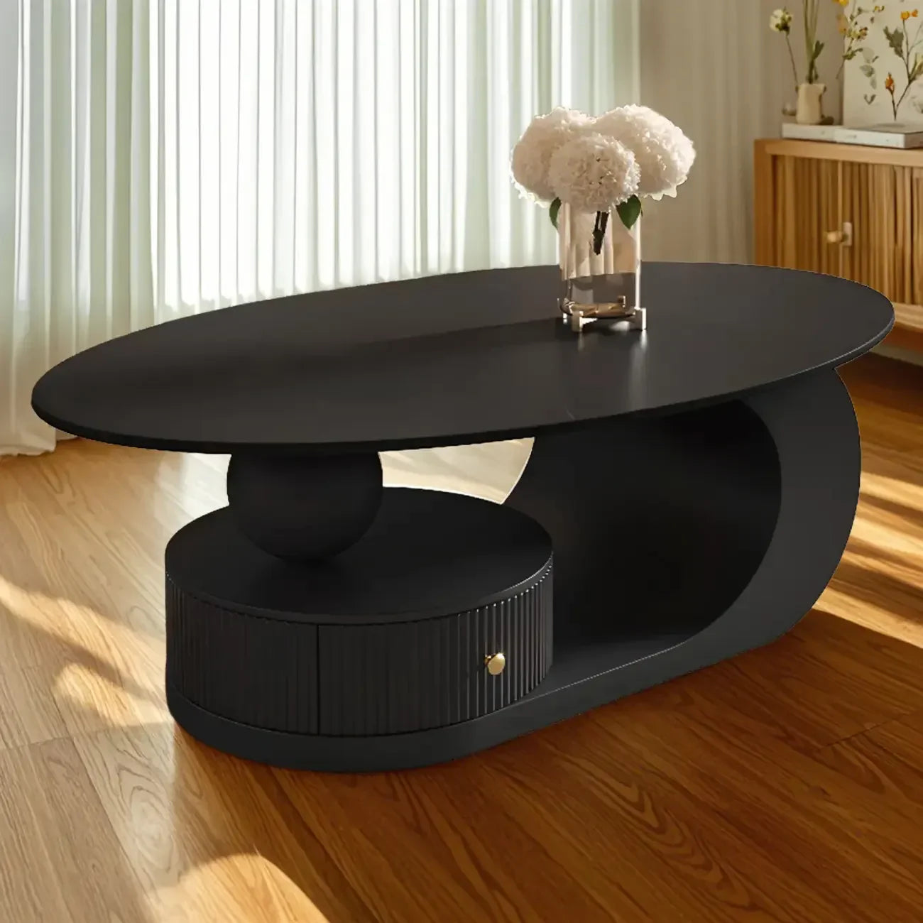 Table basse moderne avec plateau en pierre blanche anti-rayures
