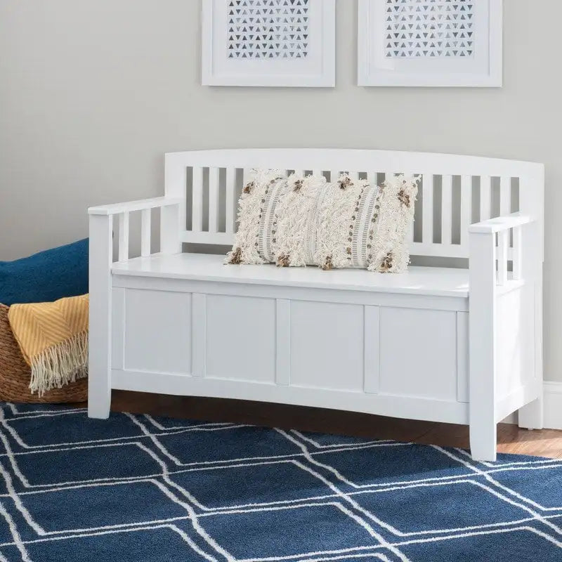 Banc d'entrée Migdalia avec rangement, dossier à lattes et plateau relevable