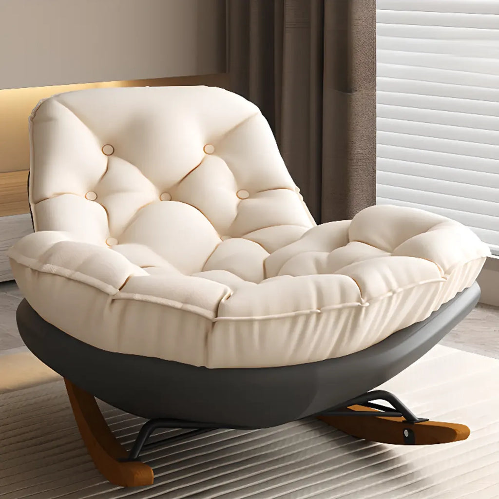 Fauteuil à bascule scandinave rembourré avec ottoman en option