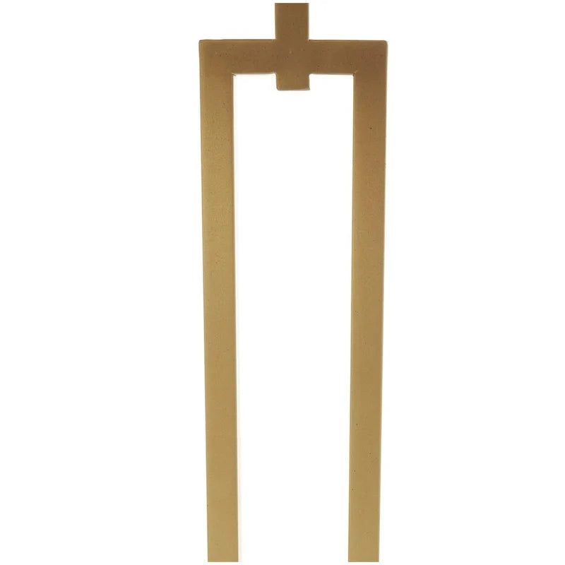 Table d'appoint géométrique en marbre avec support rectangulaire en métal doré - Blanc