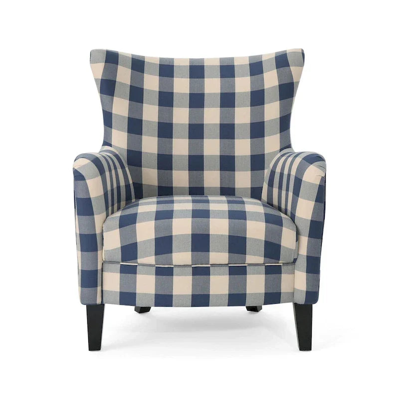 Fauteuil rembourré à dossier haut avec pieds en bois Modern Retro 30.25 pour le salon