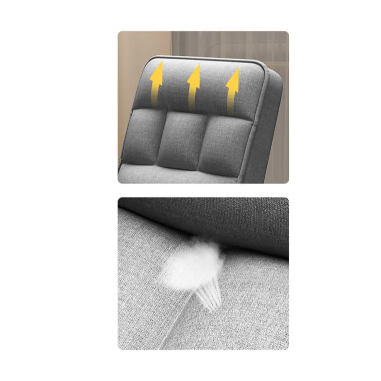 Chaise de bureau moderne à 4 pieds, rembourrée, gris