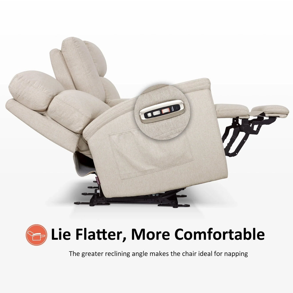 Canapé inclinable électrique MCombo 60,2 po avec massage et double chauffage, appuie-tête réglable, ports USB et Type C, tissu