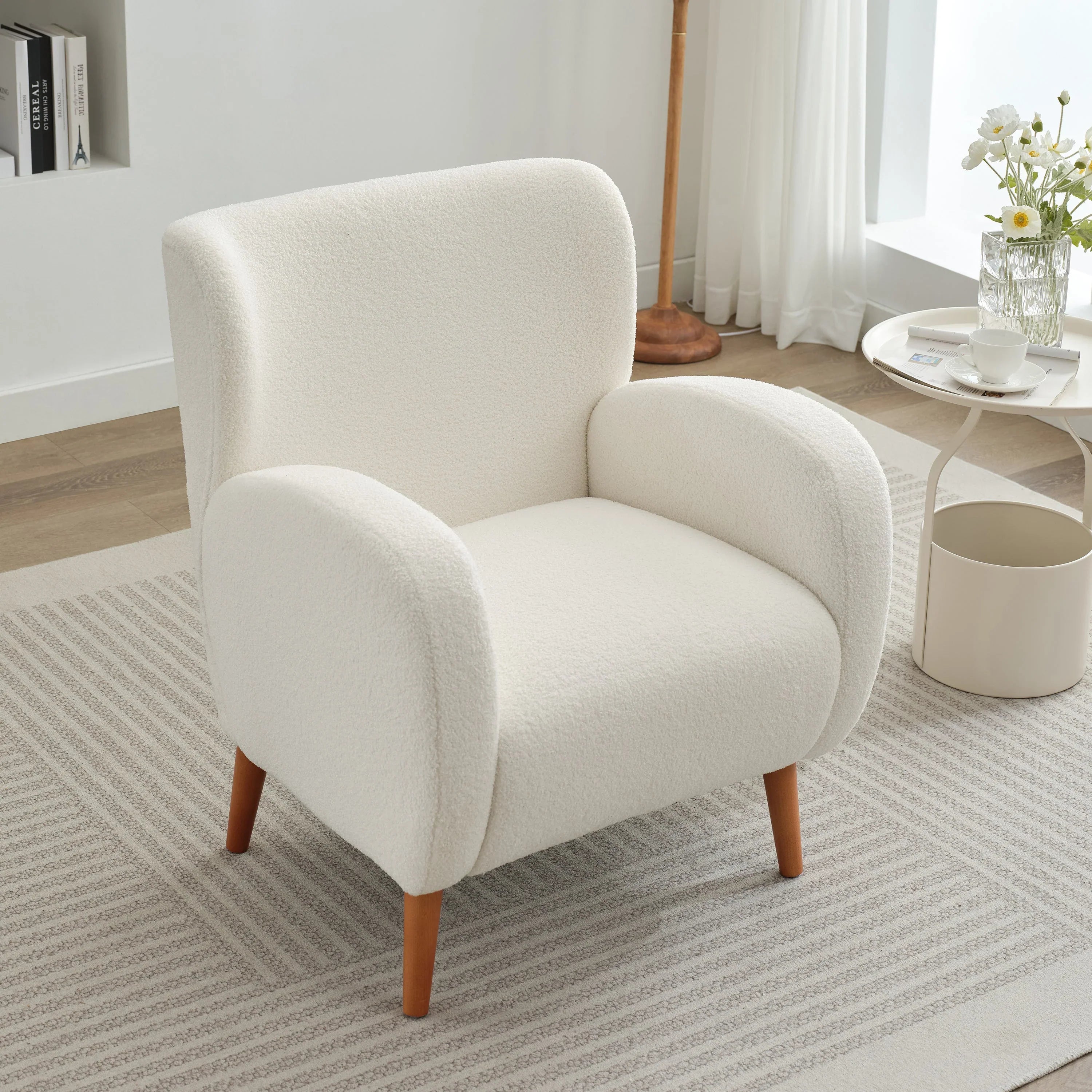 Fauteuil club capitonné moderne avec accoudoirs, canapé simple