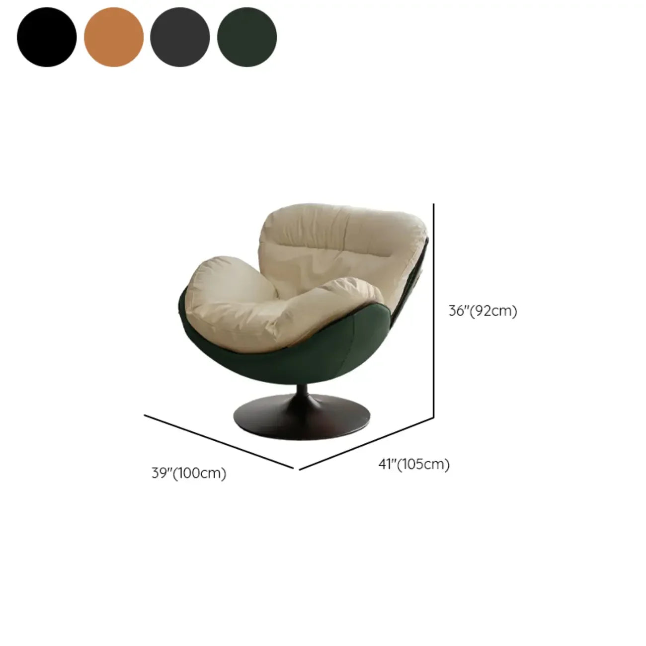 Fauteuil pivotant en cuir, moderne, simple et résistant aux chats