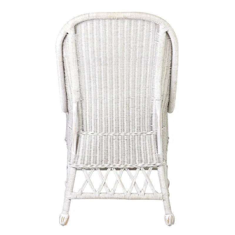 Chaise d'appoint de salle à manger capitonnée en rotin naturel par East at Main