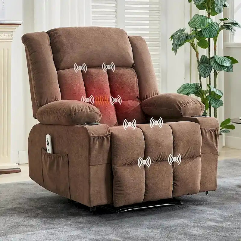 Fauteuil inclinable télécommandé avec fonction chauffage et massage