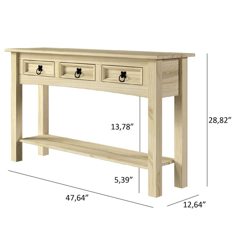 Console de table en bois 3 tiroirs Corona | Furniture Dash - S.O.